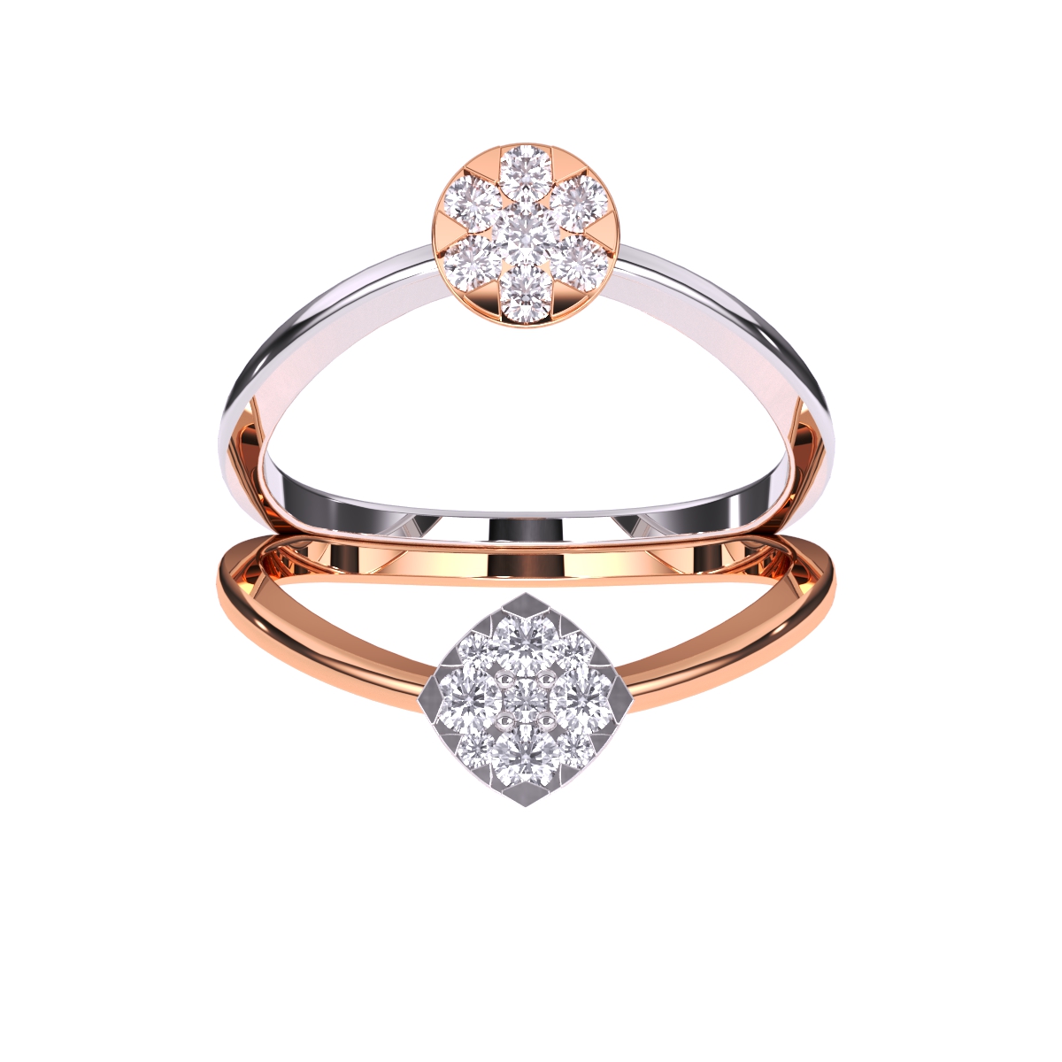 Elegant Two Tone Guard Wrap Wedding Ring